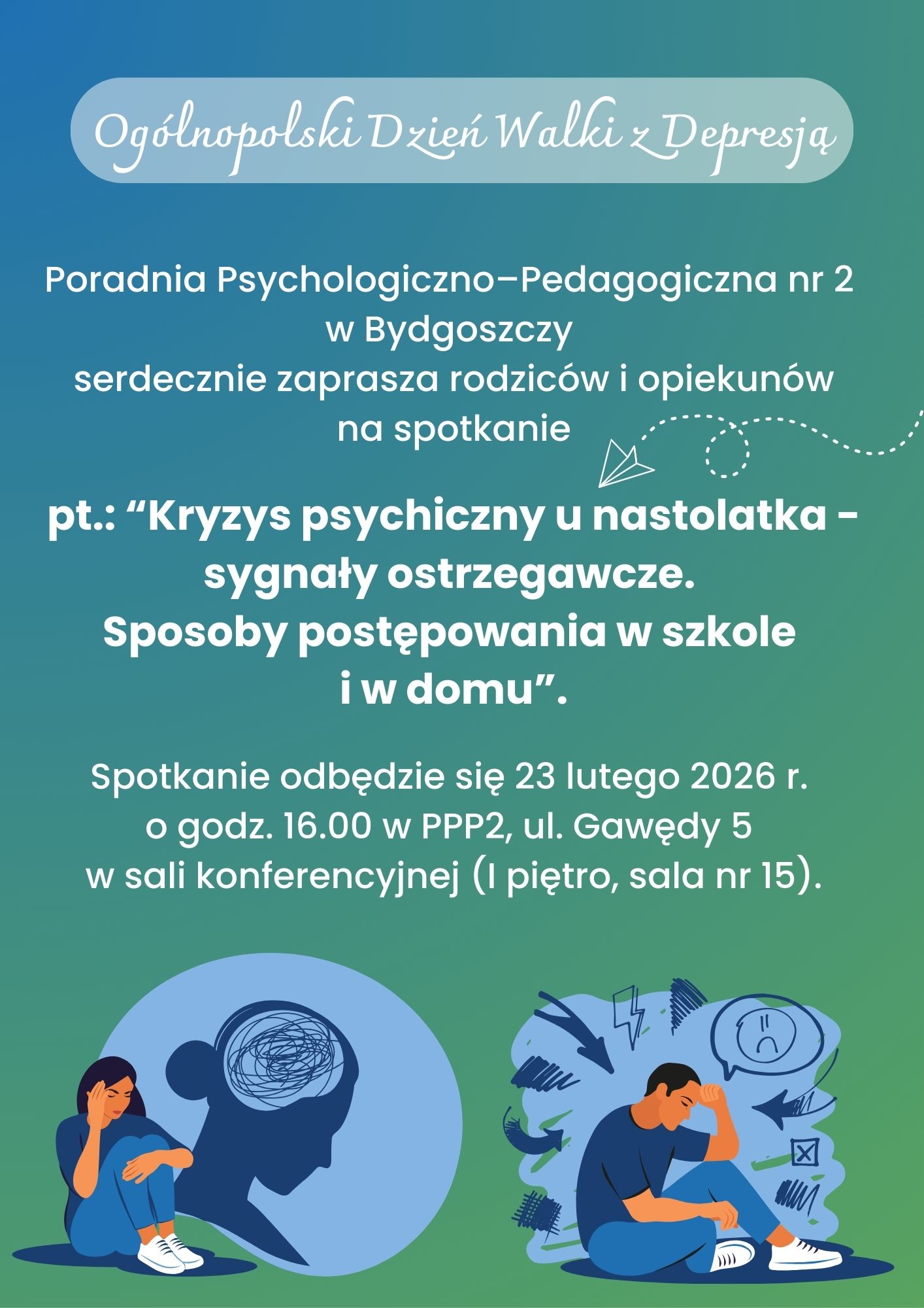 Plakat Kryzys psychiczny u nastolatka